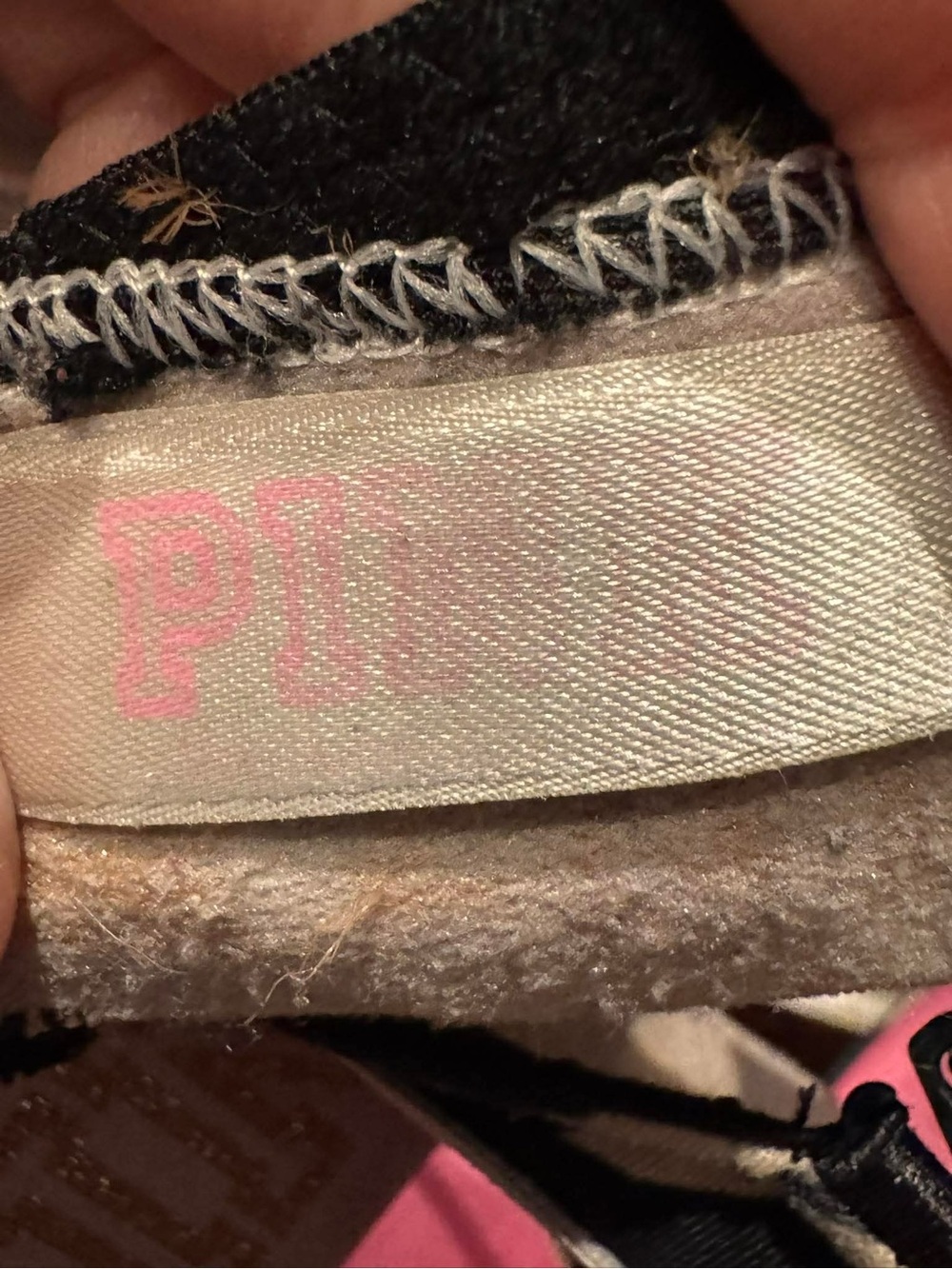 PINK padded push up bra Victoria's Secret Black Floral Bra with Pink Lining 32C - Picture 5 of 6